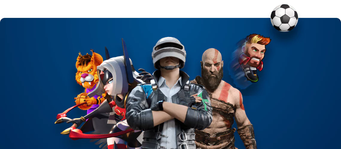 Bir video oyunlarındaki beş karakterin görüntüsü