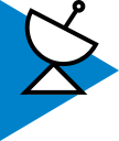 mavi üçgen üzerinde anten ikonu