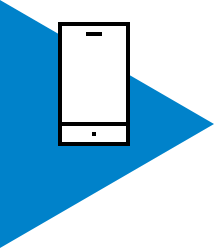 Mavi üçgen üzerinde tablet ikonu 
